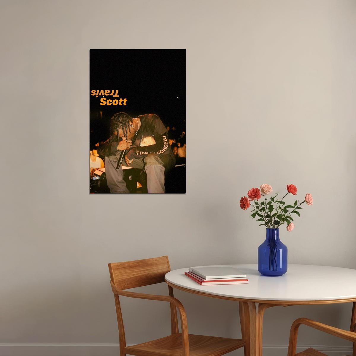 Travis Scott Poster Iconic Rap Music Artist Wall Art Hip Hop Legend Urban Culture Print