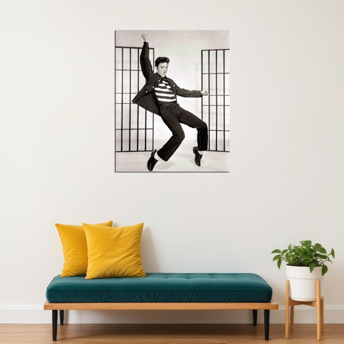 Elvis Presley Jailhouse Rock Album Cover Art Music Poster Rock And Roll Print - xonomax