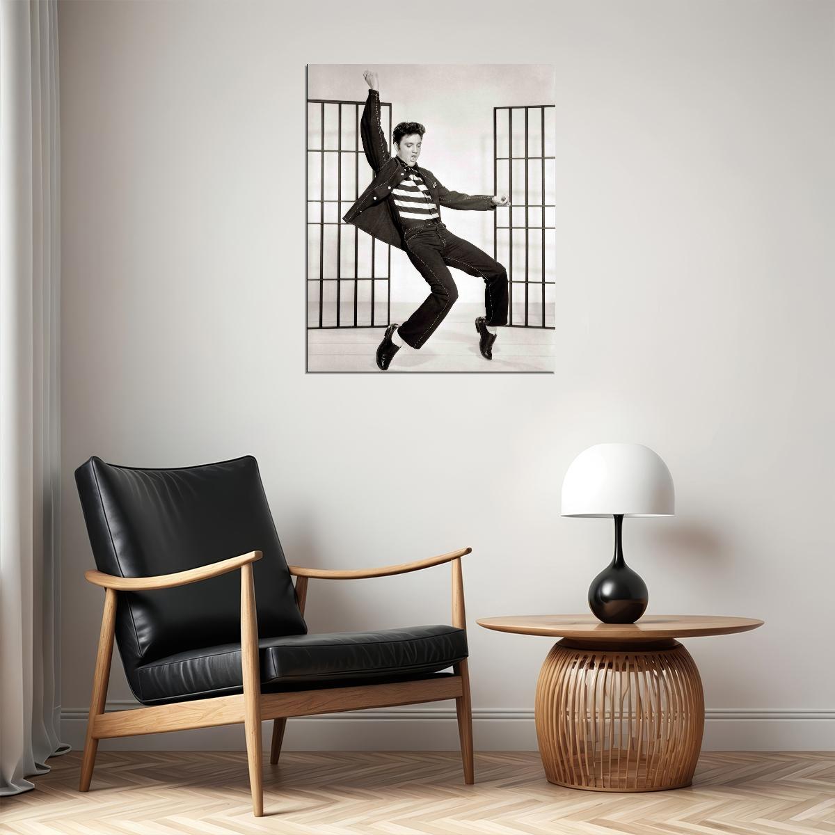 Elvis Presley Jailhouse Rock Album Cover Art Music Poster Rock And Roll Print - xonomax