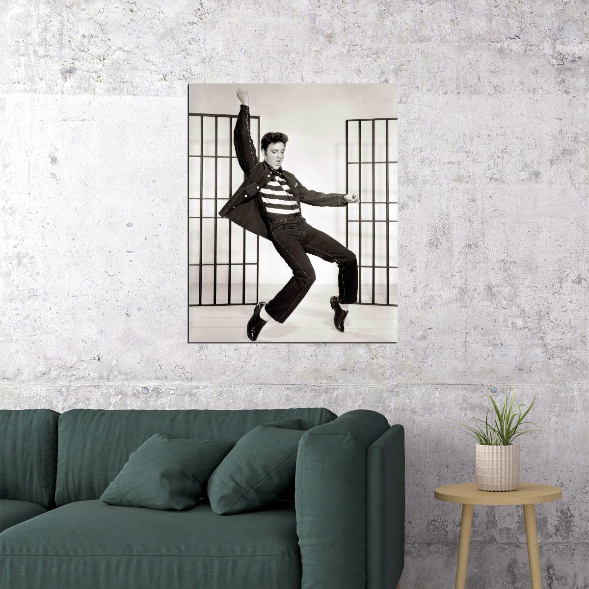 Elvis Presley Jailhouse Rock Album Cover Art Music Poster Rock And Roll Print - xonomax
