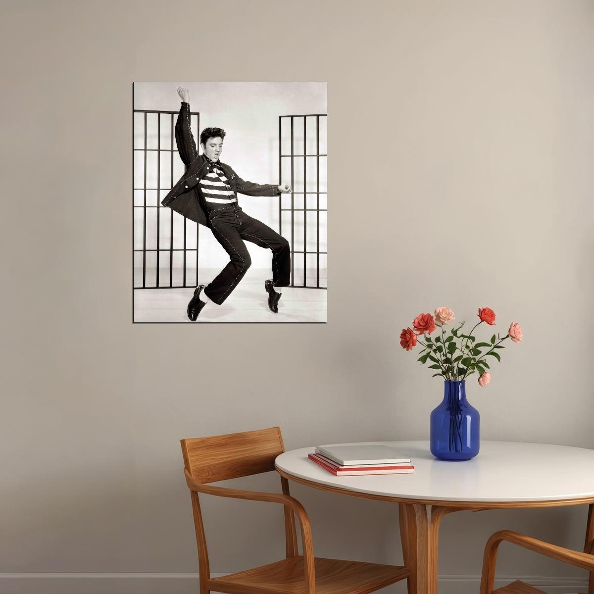 Elvis Presley Jailhouse Rock Album Cover Art Music Poster Rock And Roll Print - xonomax
