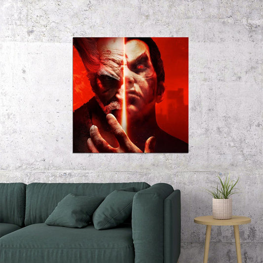 Tekken Heihachi & Jin Character Poster Fighting Video Game Wall Art - xonomax