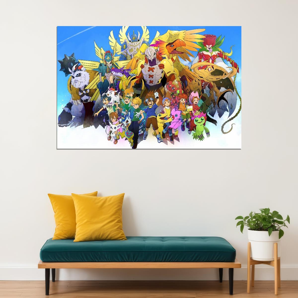 Digimon Anime Poster Japanese Animation Wall Art Digital Monsters Series Print