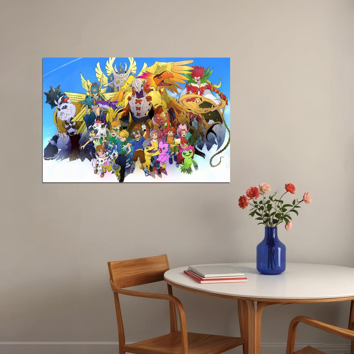 Digimon Anime Poster Japanese Animation Wall Art Digital Monsters Series Print