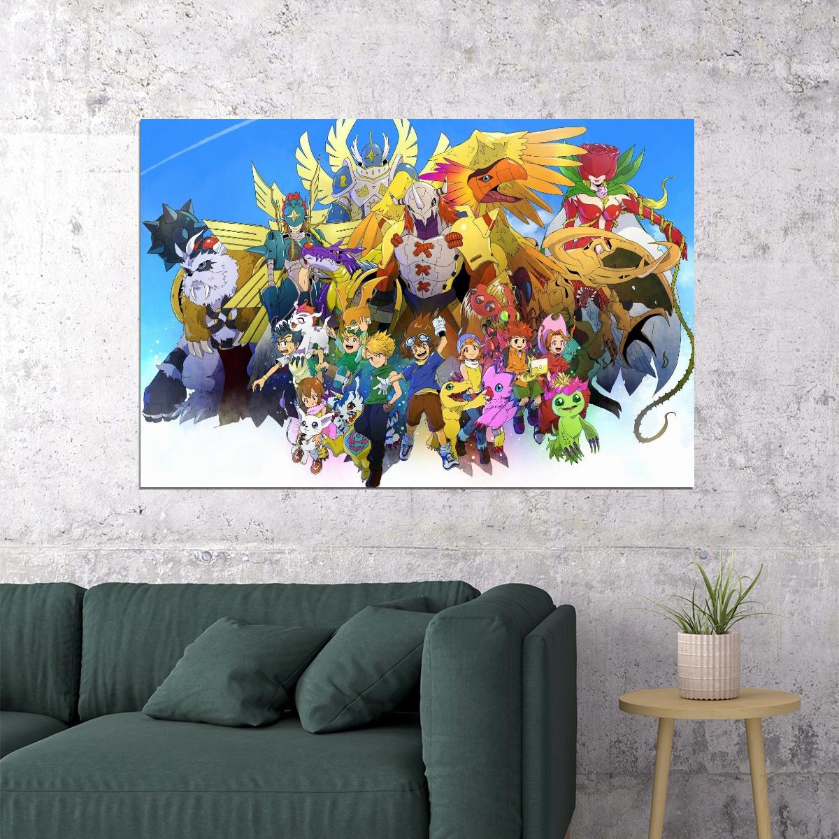 Digimon Anime Poster Japanese Animation Wall Art Digital Monsters Series Print