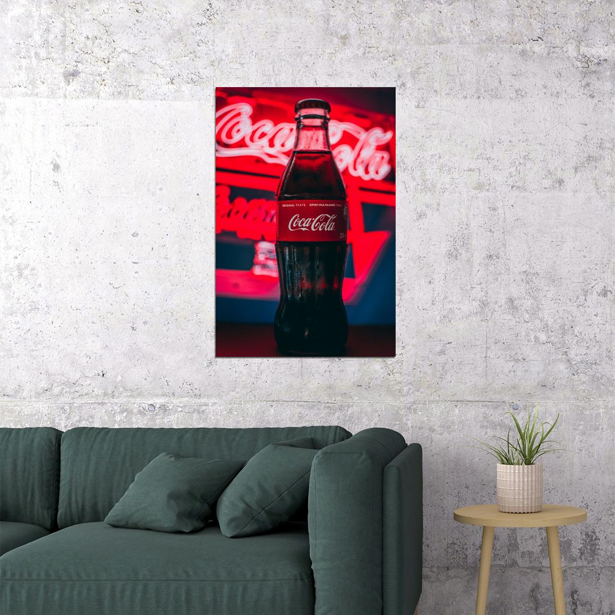 Coca-cola Bottle Poster Iconic Beverage Brand Wall Art Vintage Bottle Print