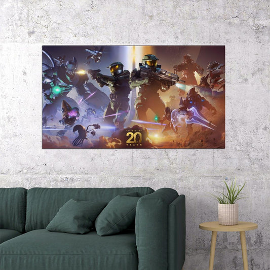 Halo Video Game Poster Sci-fi Shooter Wall Art - xonomax