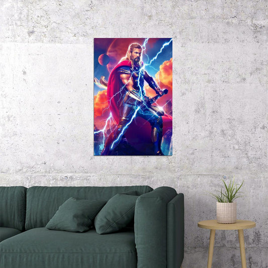 Thor Movie Poster Iconic Marvel Superhero Art Epic Chris Hemsworth Action Film Print - xonomax