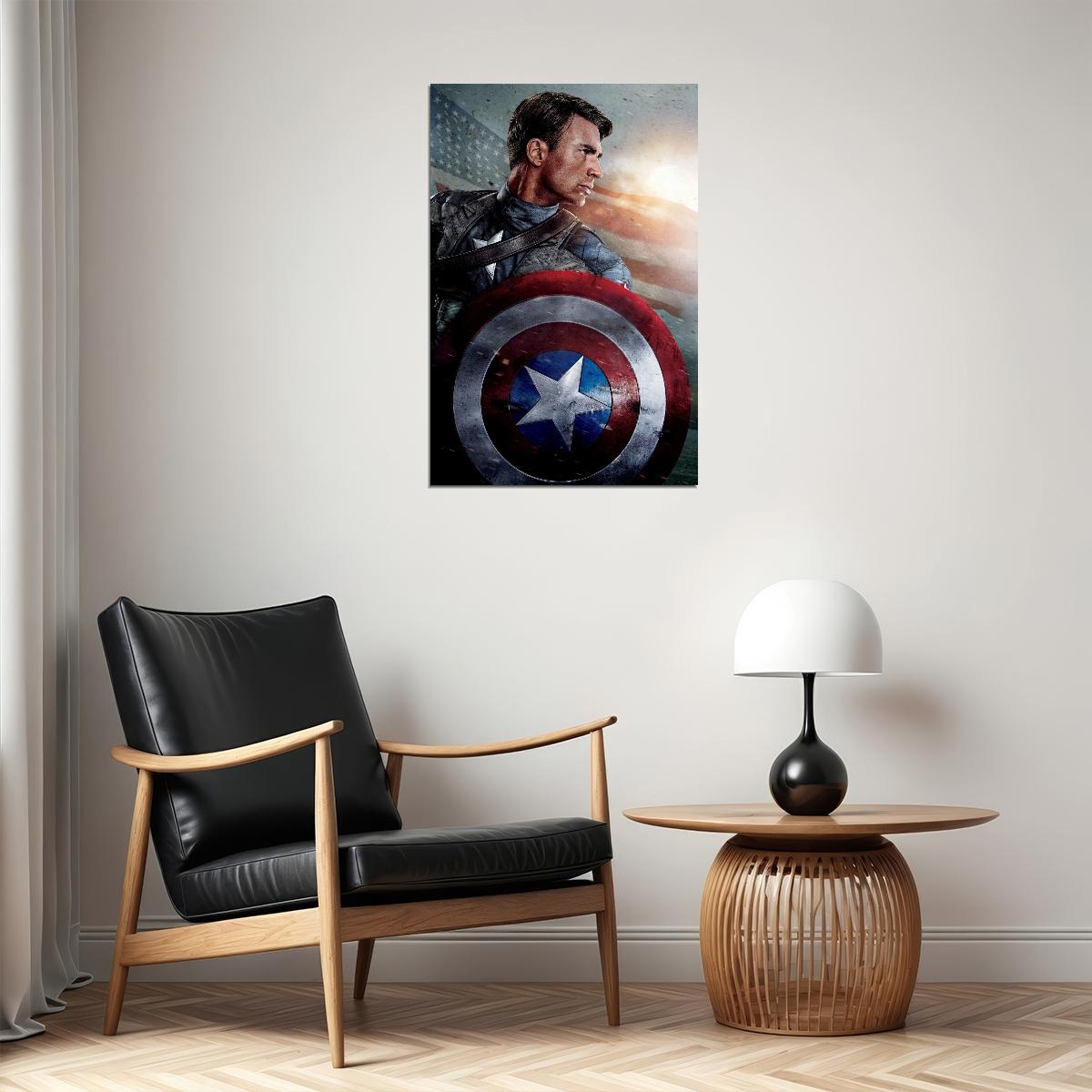 Captain America Movie Poster Marvel Superhero Wall Art Comic Book Film Print