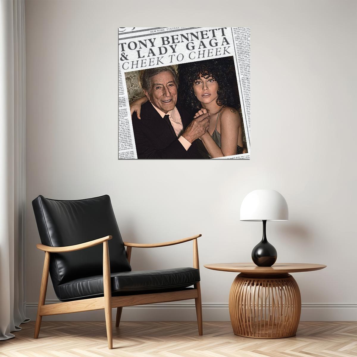 Tony Bennett & Lady Gaga Poster Iconic Jazz Duo Music Art Legendary Singer Print