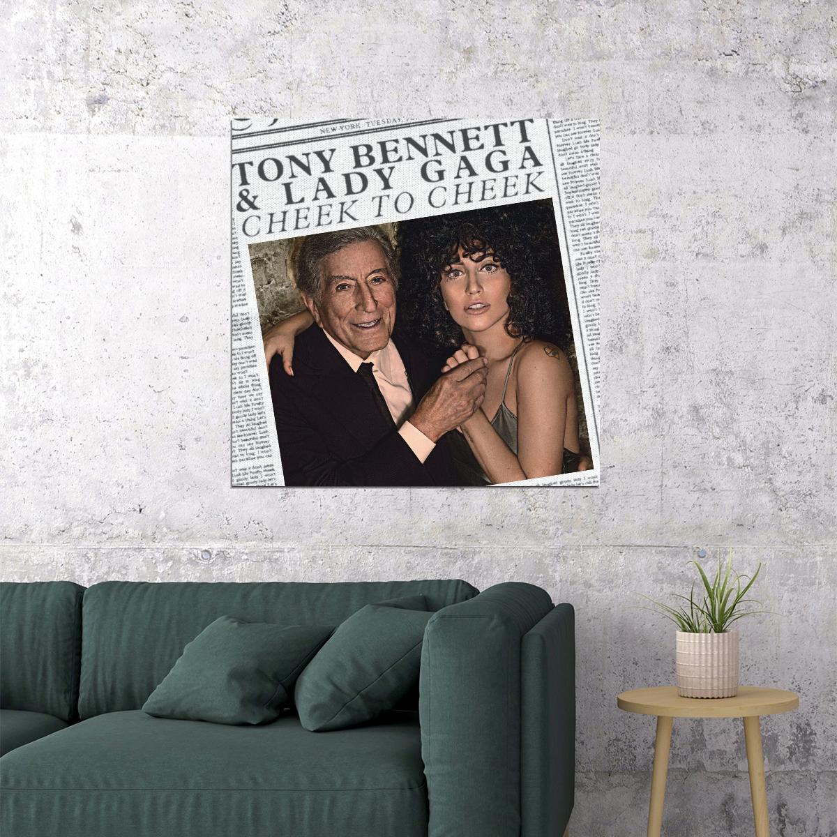 Tony Bennett & Lady Gaga Poster Iconic Jazz Duo Music Art Legendary Singer Print