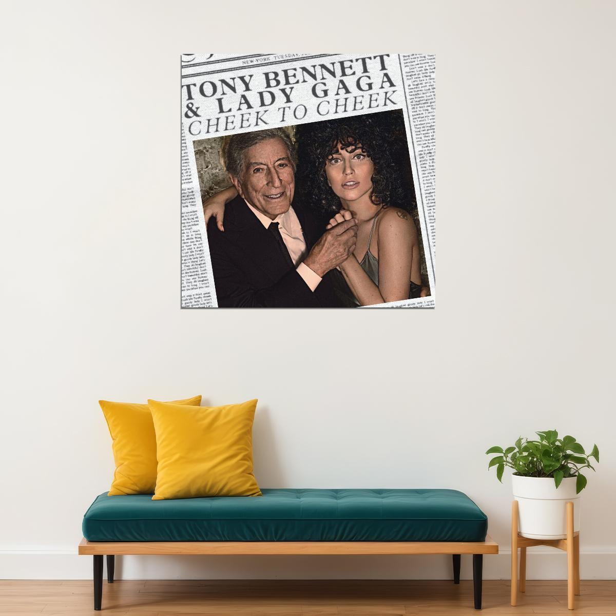 Tony Bennett & Lady Gaga Poster Iconic Jazz Duo Music Art Legendary Singer Print