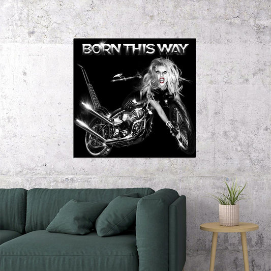 Lady Gaga Born This Way Album Cover Art Music Poster Pop Singer Wall Print - xonomax