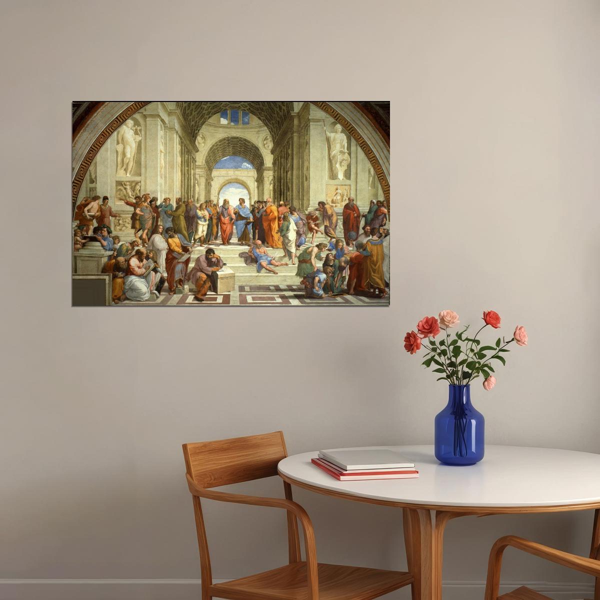 School Of Athens Plato & Aristotle Poster Classic Renaissance Art Famous Philosophers Wall Print - xonomax