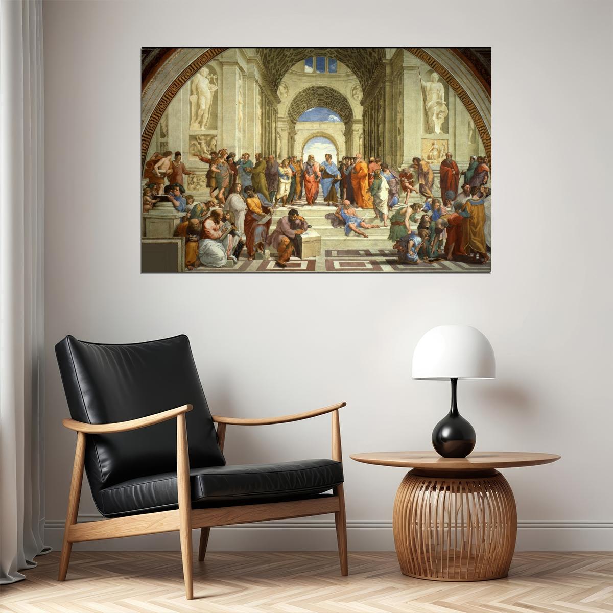 School Of Athens Plato & Aristotle Poster Classic Renaissance Art Famous Philosophers Wall Print - xonomax