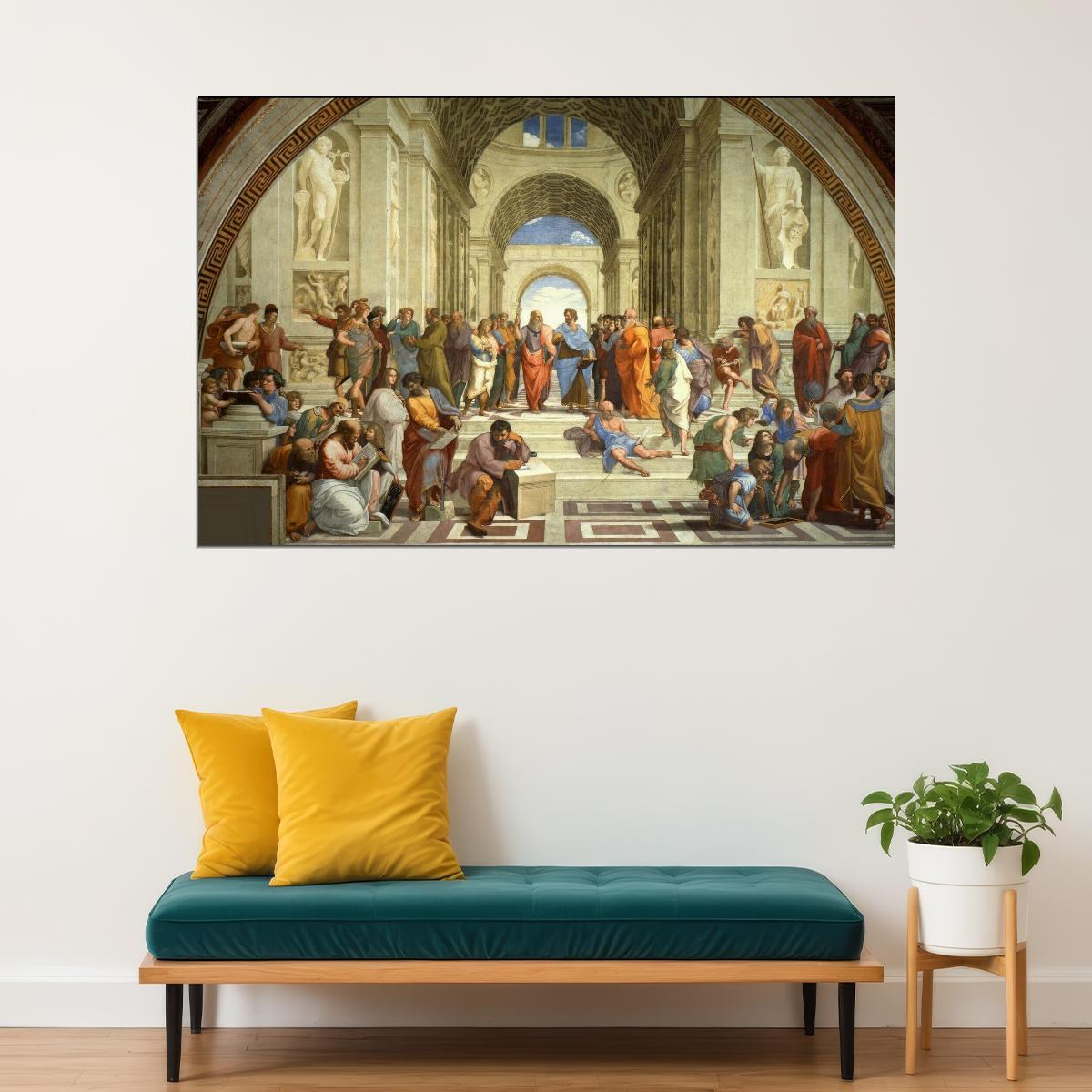 School Of Athens Plato & Aristotle Poster Classic Renaissance Art Famous Philosophers Wall Print - xonomax