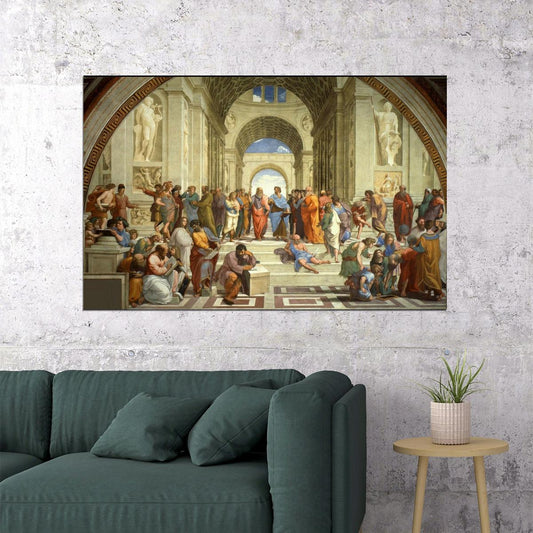 School Of Athens Plato & Aristotle Poster Classic Renaissance Art Famous Philosophers Wall Print - xonomax