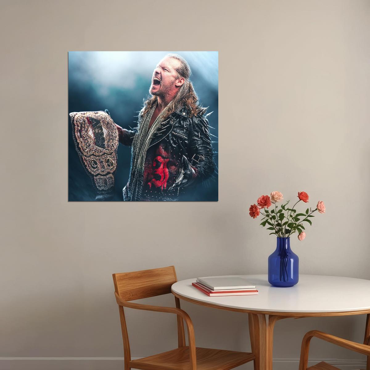 Superstar Chris Jericho Wrestling Poster Iconic Wwe Legend Wall Art - xonomax