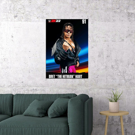 The Hitman Bret Hart Wwe Poster Inspirational Wrestling Legend Art Print - xonomax