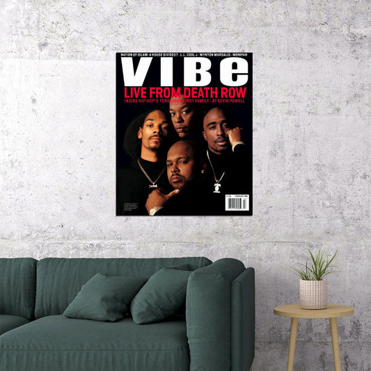 Vibe Live From Death Row Dr. Dre Snoop Dogg Tupac Hip Hop Album Cover 90s Rap Retro Music Poster - xonomax