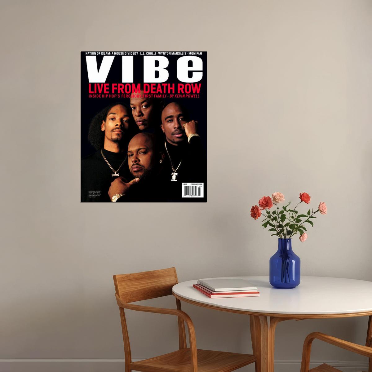 Vibe Live From Death Row Dr. Dre Snoop Dogg Tupac Hip Hop Album Cover 90s Rap Retro Music Poster - xonomax