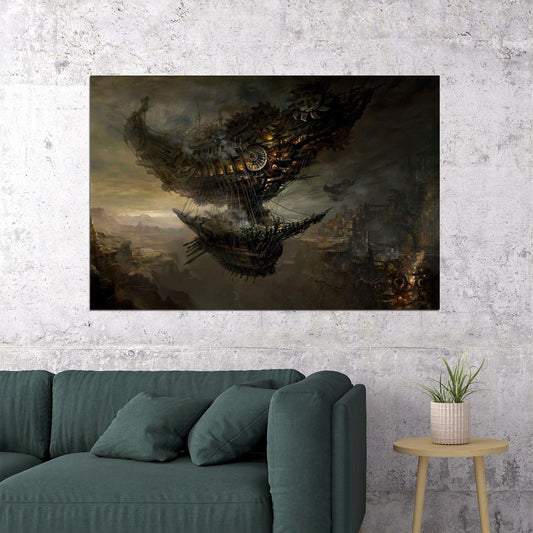 Steampunk Poster Retro Futuristic Print - xonomax