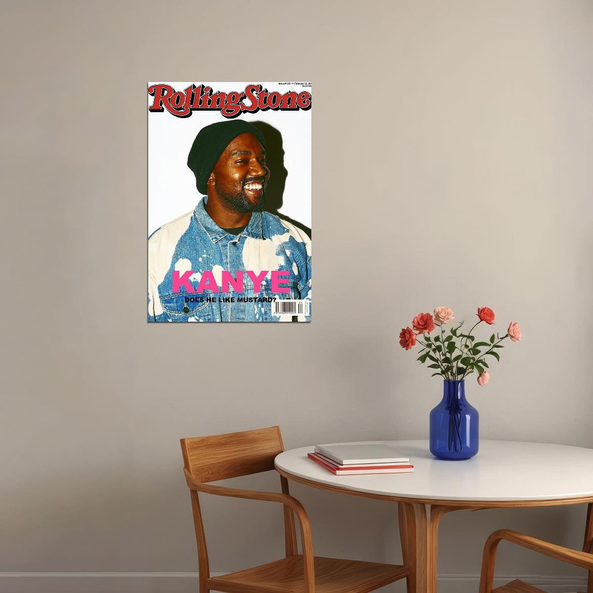 Rolling Stone Kanye West Magazine Cover Music Poster Rapper Wall Art