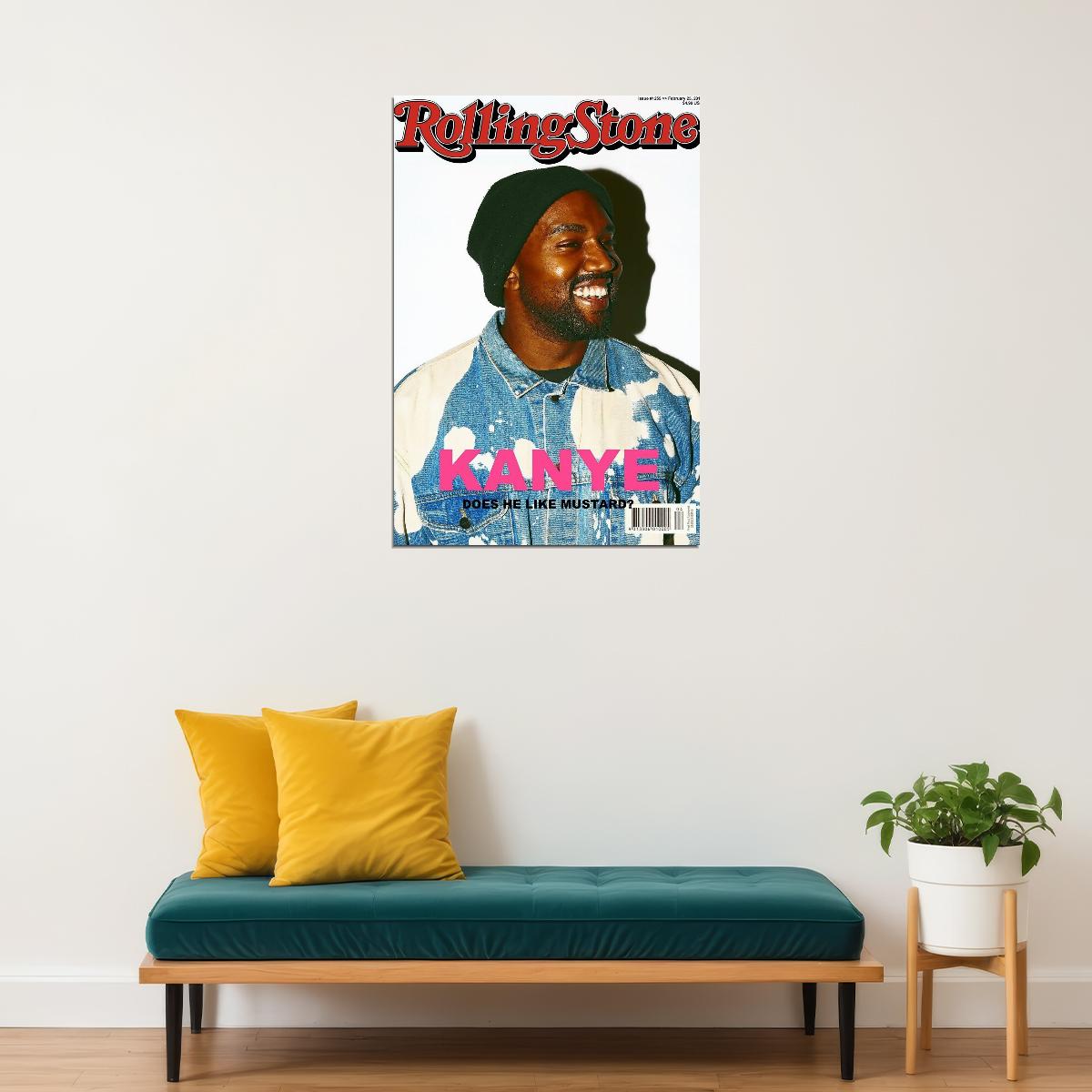 Rolling Stone Kanye West Magazine Cover Music Poster Rapper Wall Art