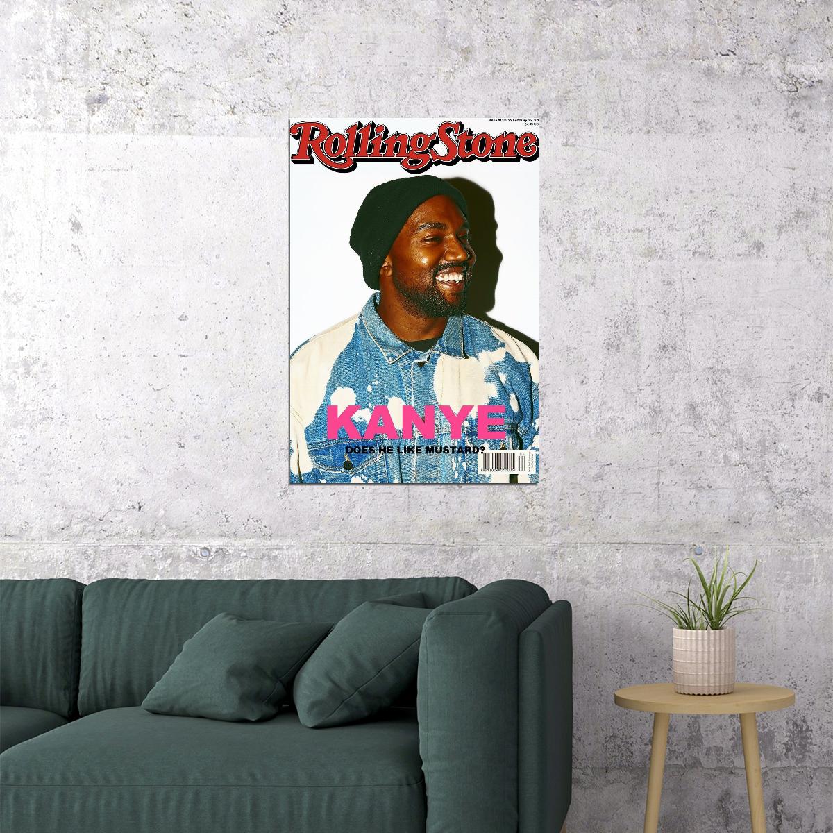 Rolling Stone Kanye West Magazine Cover Music Poster Rapper Wall Art