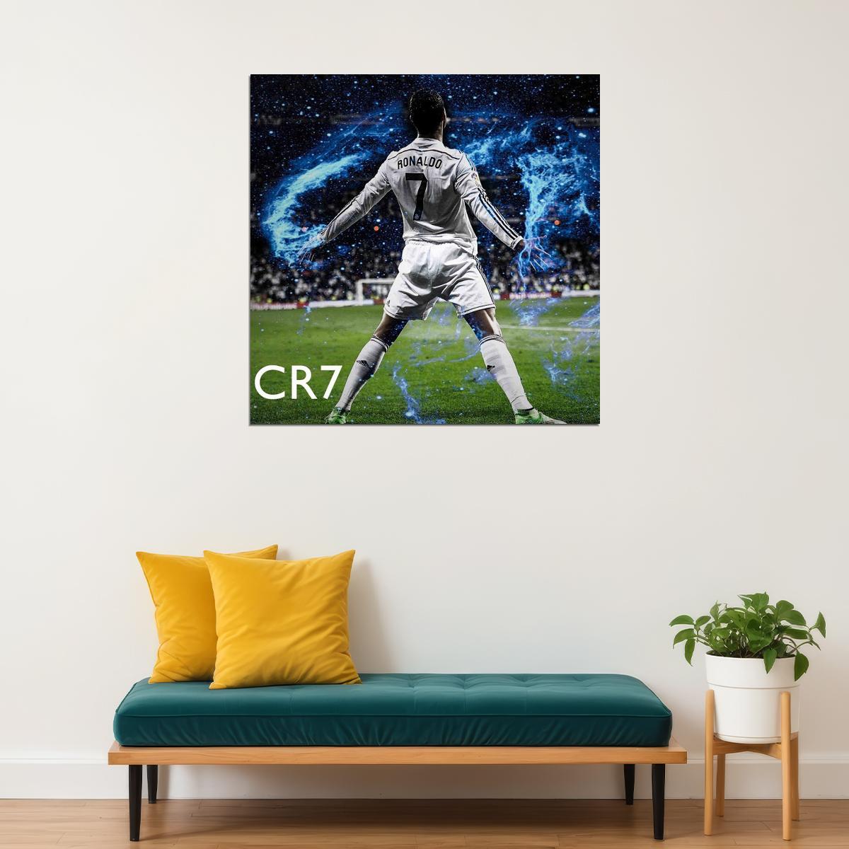 Cristiano Ronaldo Football Poster Soccer Superstar Wall Art Motivational Sports Print - xonomax