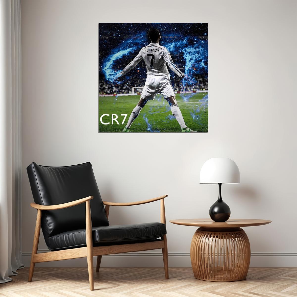 Cristiano Ronaldo Football Poster Soccer Superstar Wall Art Motivational Sports Print - xonomax