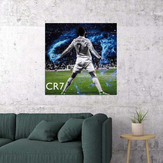 Cristiano Ronaldo Football Poster Soccer Superstar Wall Art Motivational Sports Print - xonomax