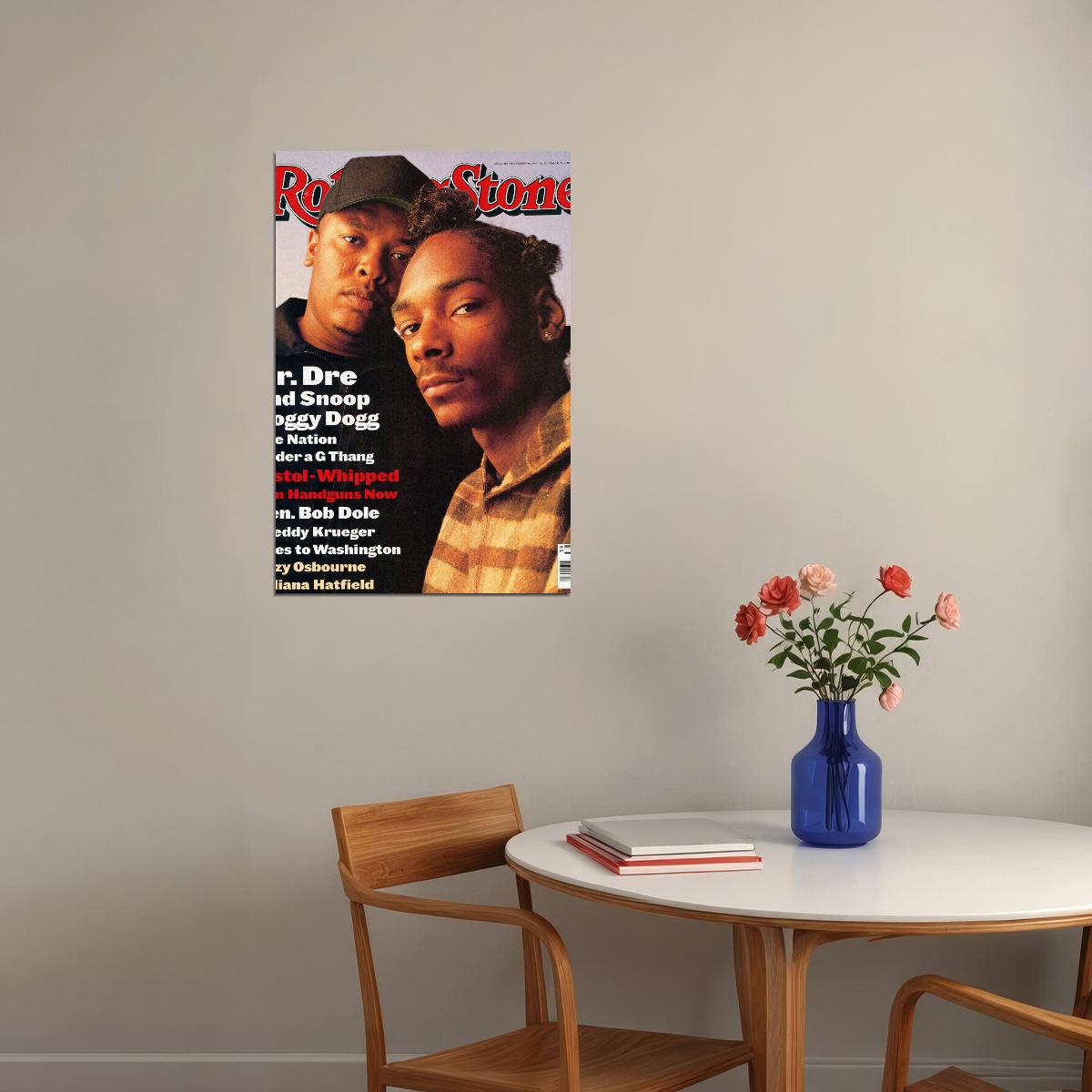 Rolling Stone Snoop Dogg & Dr. Dre Magazine Cover Music Poster Rap Legends 2000s Wall Art