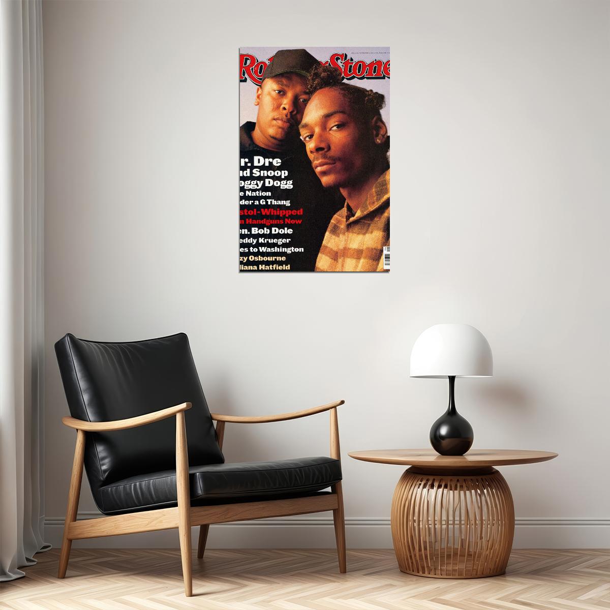 Rolling Stone Snoop Dogg & Dr. Dre Magazine Cover Music Poster Rap Legends 2000s Wall Art