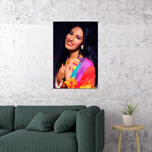 Selena Music Poster Iconic Latin Singer Stunning Artist Wall Print - xonomax