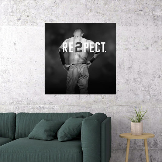 Derek Jeter Baseball Poster Mlb Legend Wall Art New York Yankees Sports Print - xonomax