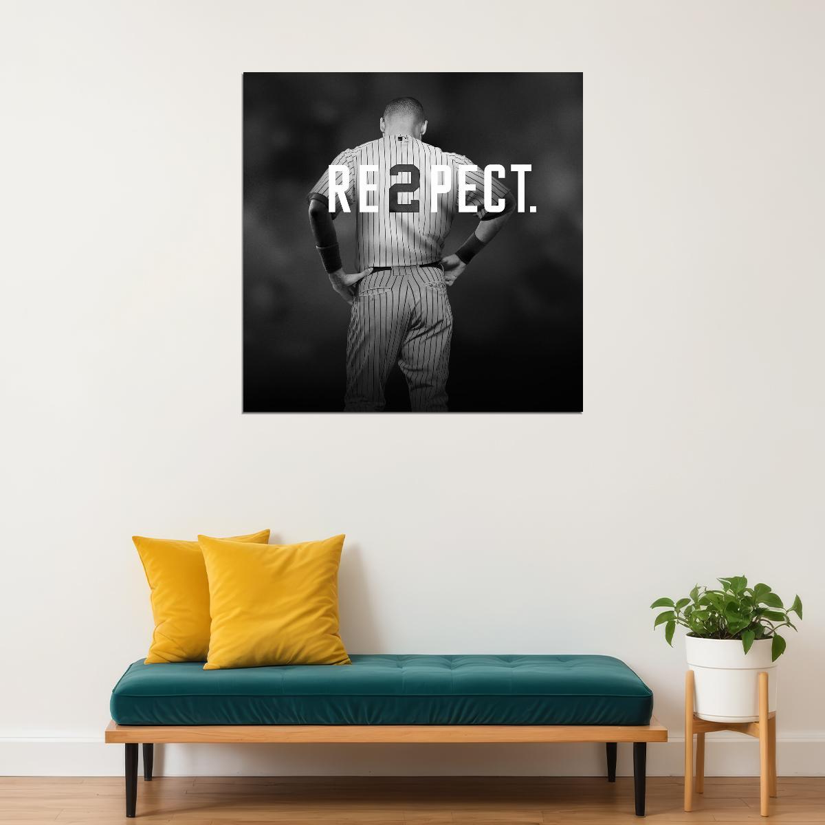 Derek Jeter Baseball Poster Mlb Legend Wall Art New York Yankees Sports Print - xonomax