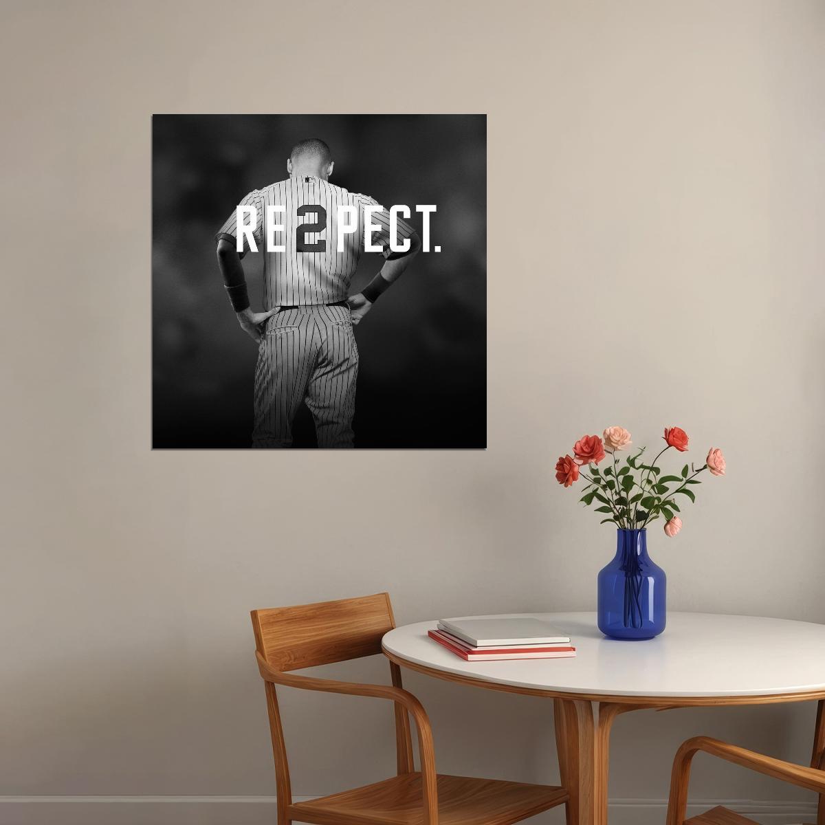 Derek Jeter Baseball Poster Mlb Legend Wall Art New York Yankees Sports Print - xonomax