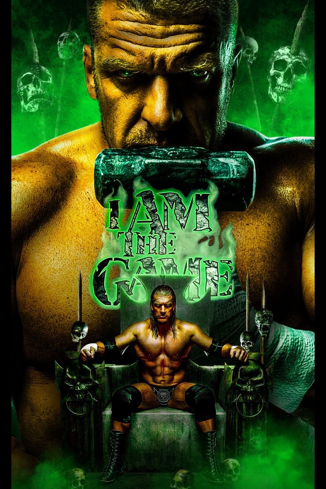Triple H Wwe Poster Iconic Wrestling Legend Wall Art Inspirational Sports Print Champion Decor - xonomax