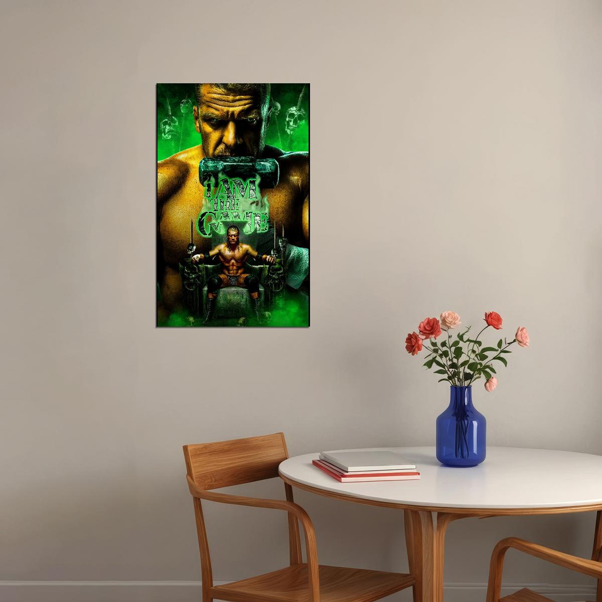 Triple H Wwe Poster Iconic Wrestling Legend Wall Art Inspirational Sports Print Champion Decor - xonomax