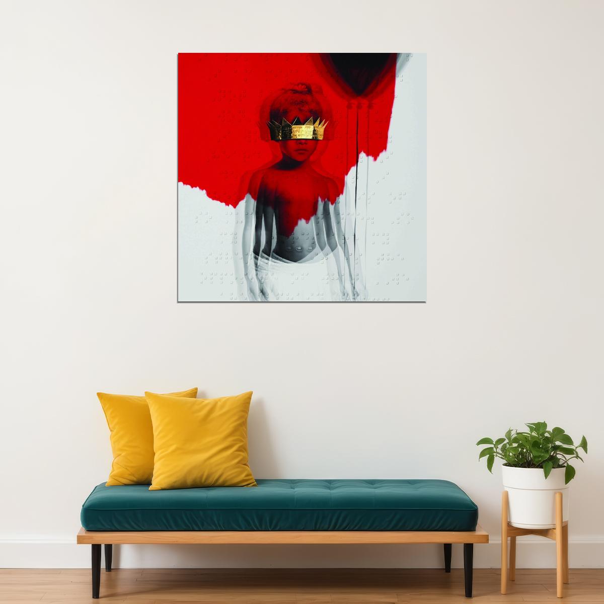 Rihanna Anti Album Cover Art Music Poster Famous Singer Wall Print