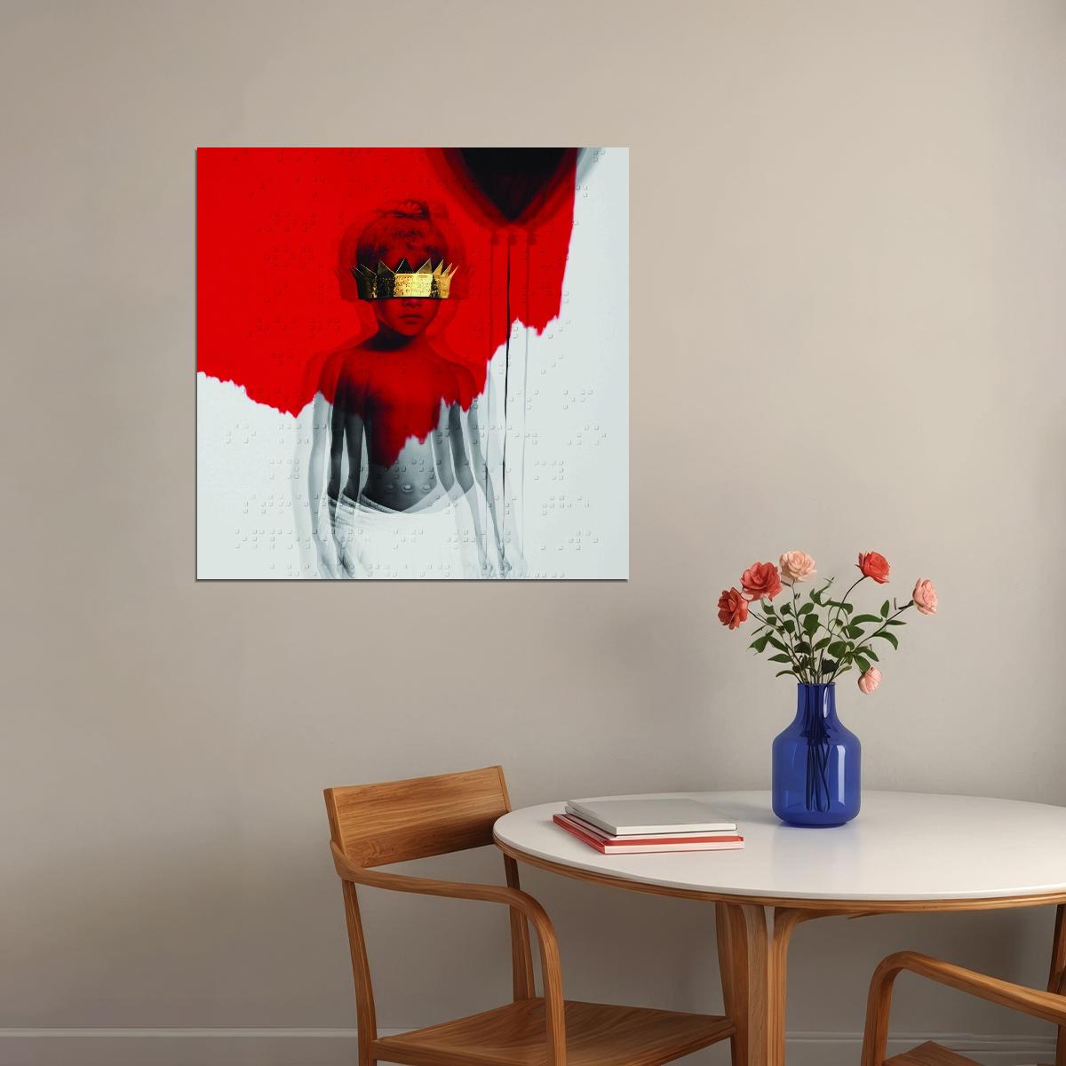Rihanna Anti Album Cover Art Music Poster Famous Singer Wall Print