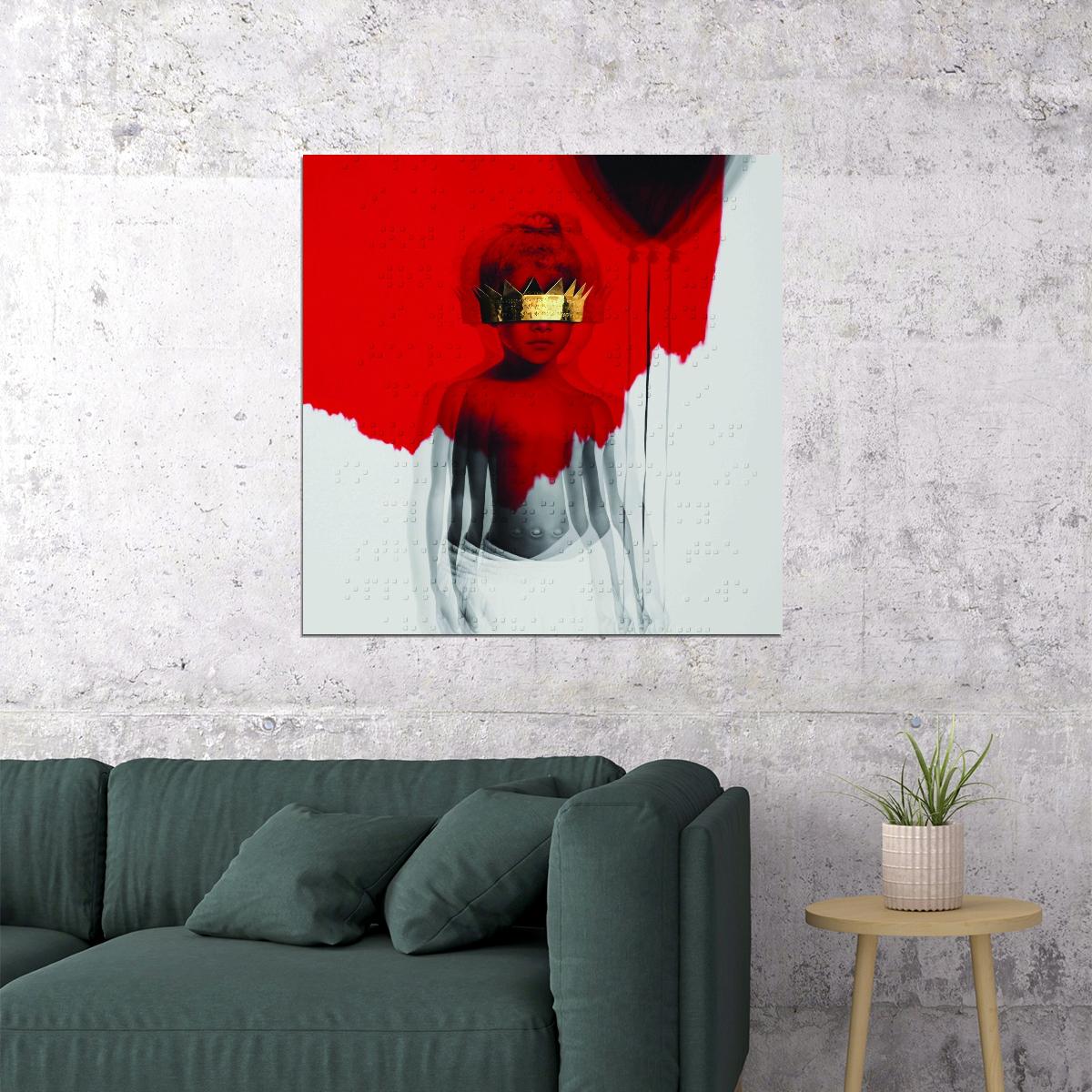 Rihanna Anti Album Cover Art Music Poster Famous Singer Wall Print