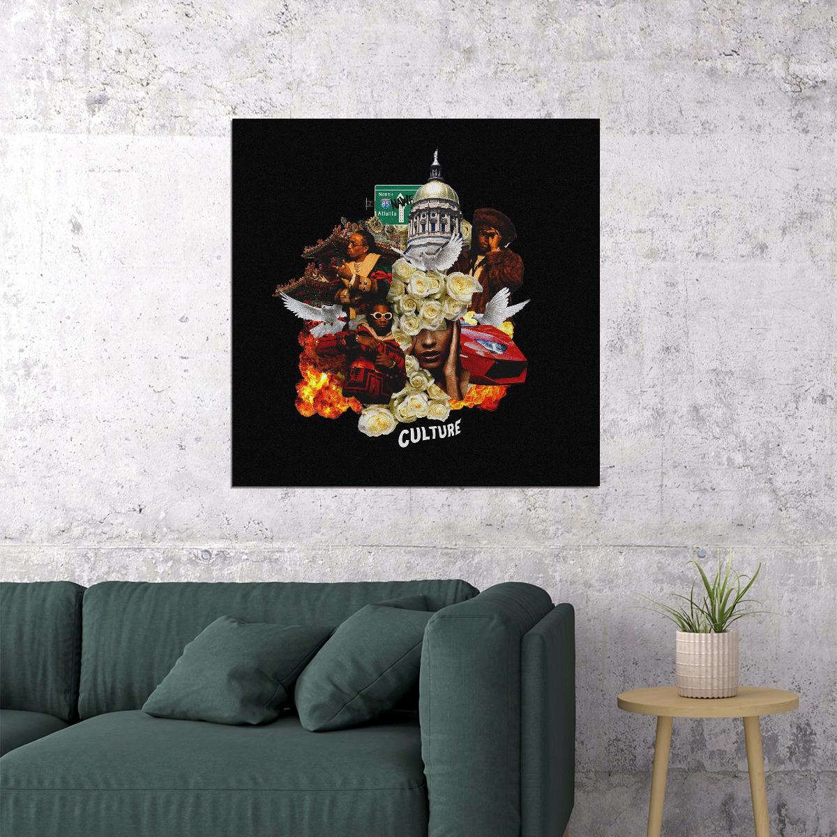 Migos Culture Album Cover Art Music Poster Hip-hop Wall Print - xonomax