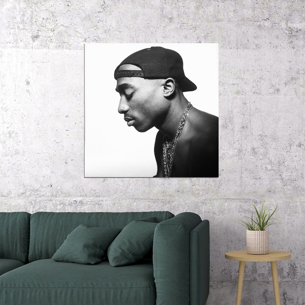 Tupac Shakur 2pac Sizes Album Cover Art Rap Music Poster Iconic Hip Hop Artist Print
