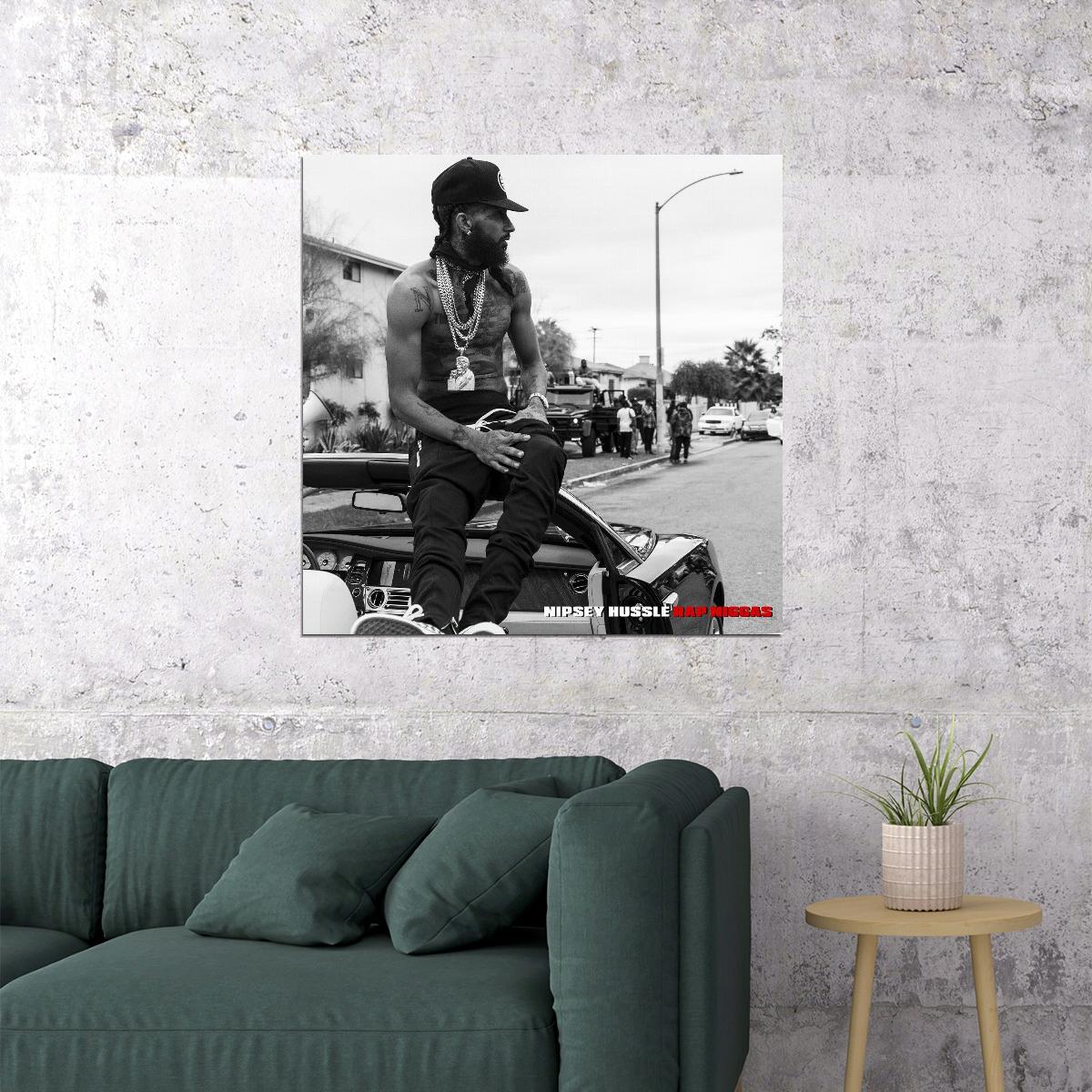 Nipsey Hussle Rap Album Cover Art Rap Hip-hop Music Poster Wall Print - xonomax
