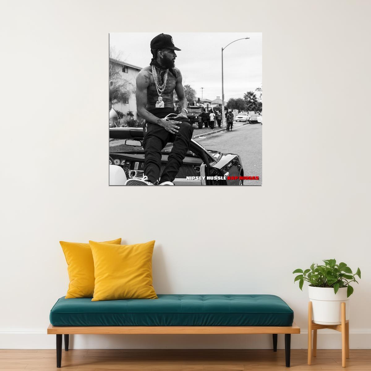Nipsey Hussle Rap Album Cover Art Rap Hip-hop Music Poster Wall Print - xonomax