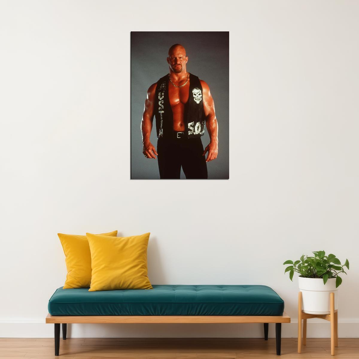 Stone Cold Steve Austin Wrestling Poster Wwe Legend Print - xonomax