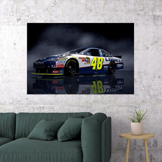 Jimmie Johnson Impala Nascar Racing Poster Motorsports Vehicle Wall Art - xonomax