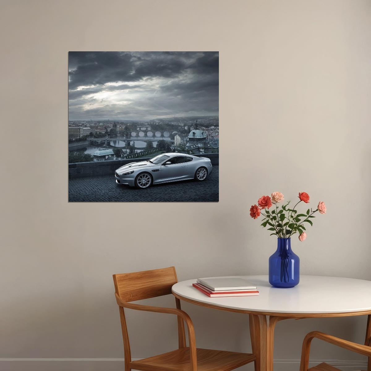 Aston Martin Poster Luxury Sports Car Wall Art Supercar Print